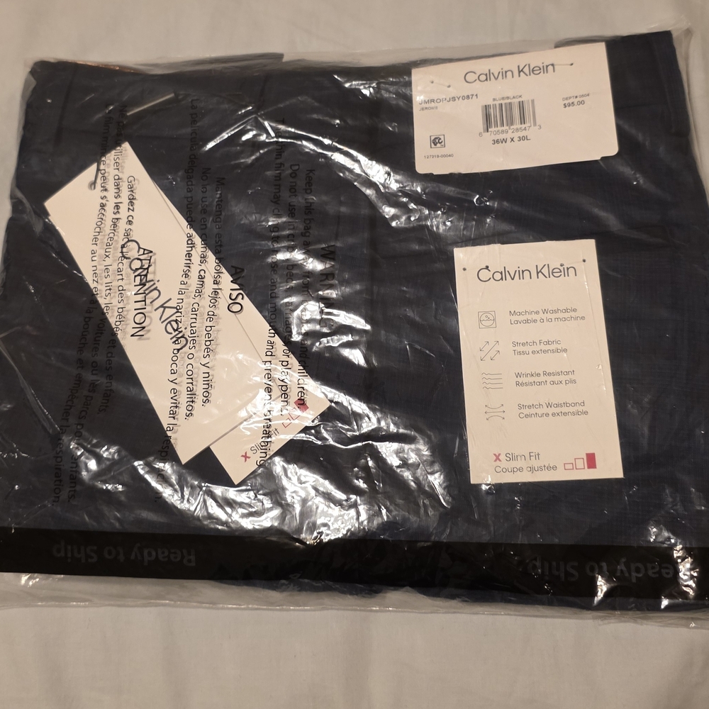 Calvin Klein Dark Blue Slim Fit Trousers